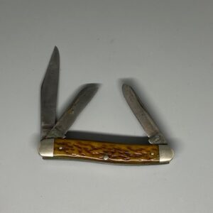 REMINGTON 3 BLADE POCKET KNIFE STAG HANDLE